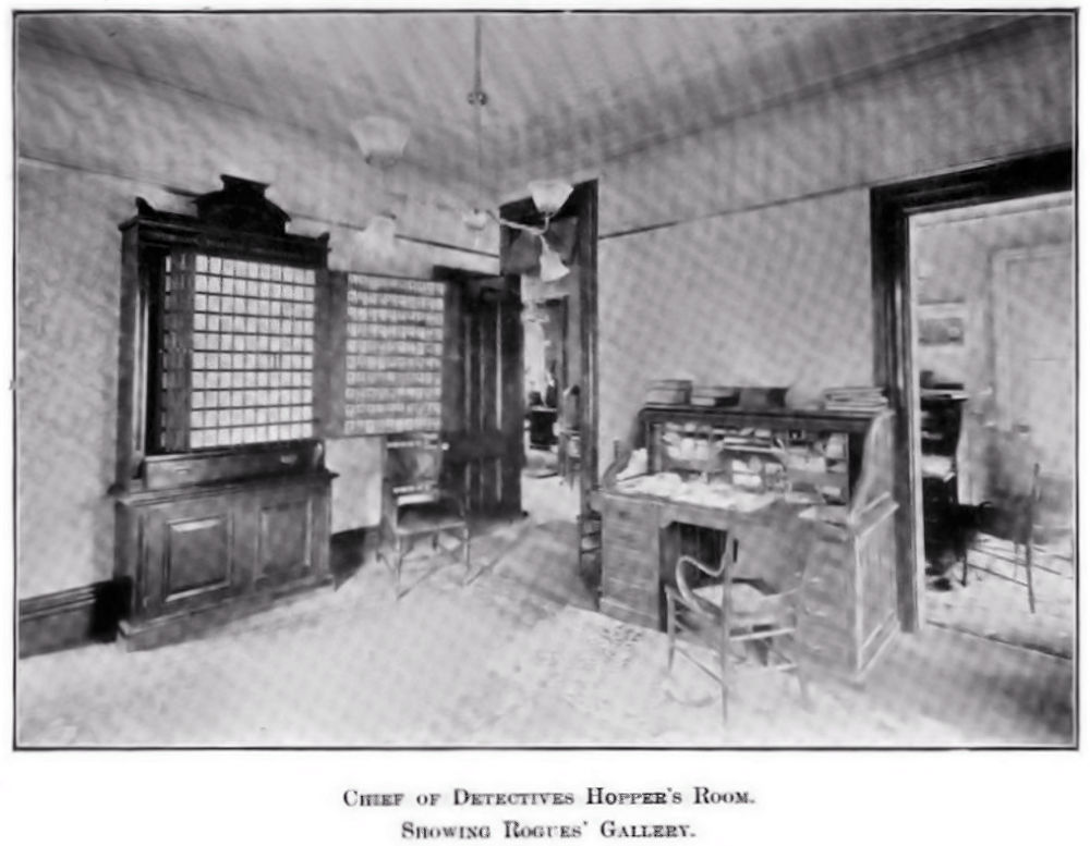 Chief of Detectives Hopper's Room Showing Rogues' Gallery
From "History of the Police Department of Newark NJ 1893"
