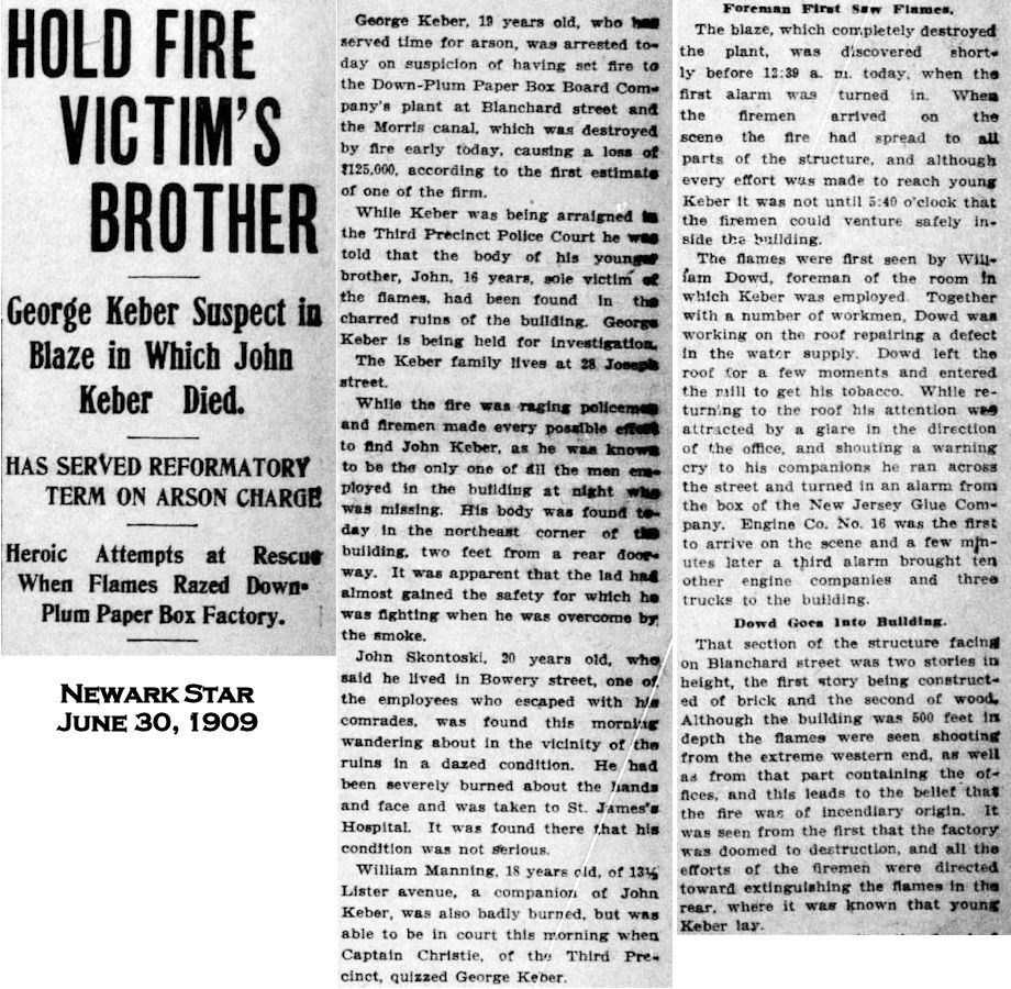 Hold Fire Victim's Brother
June 30, 1909
