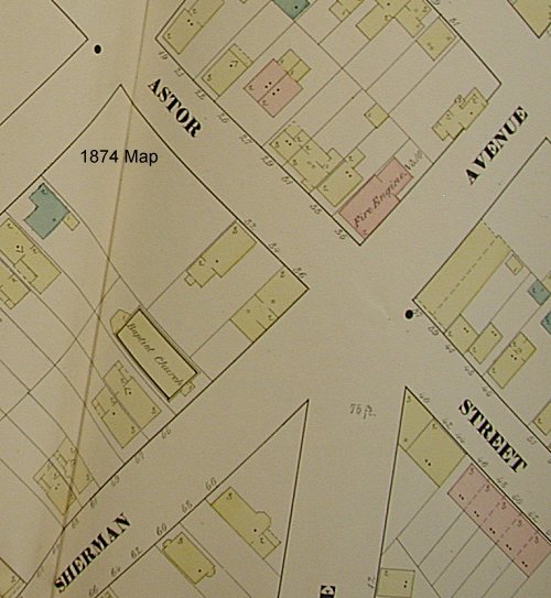 1874 Map
35 Astor Street & Sherman Avenue 
