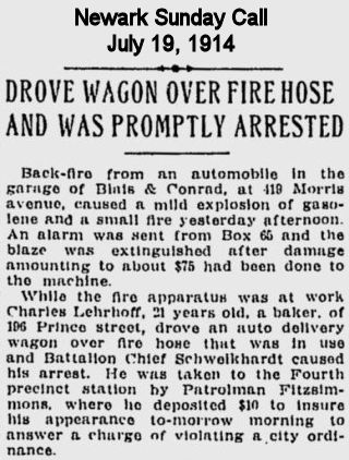 Drove Wagon Over Fire Hose and was Promptly Arrested
