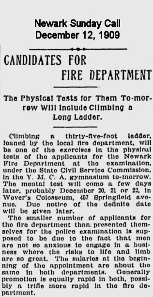 Candidates for Fire Department
December 12, 1909
