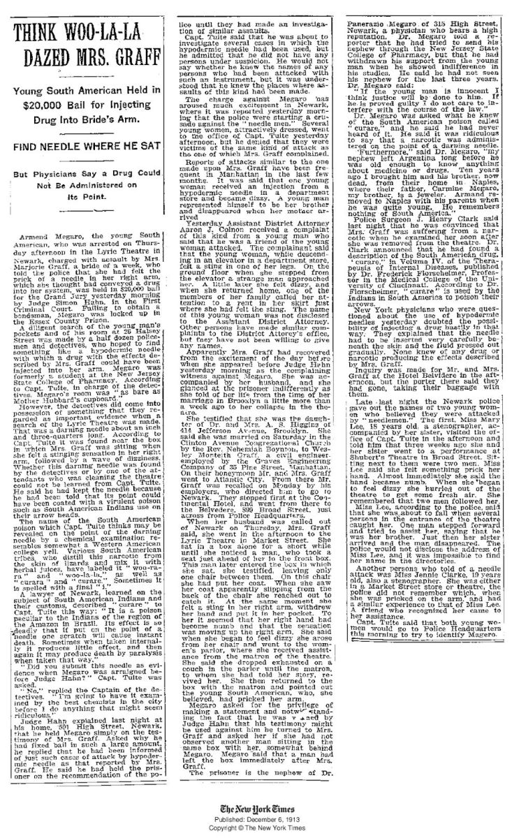 Think WOO-LA-LA Dazed Mrs. Graff
December 6, 1913
New York Times
