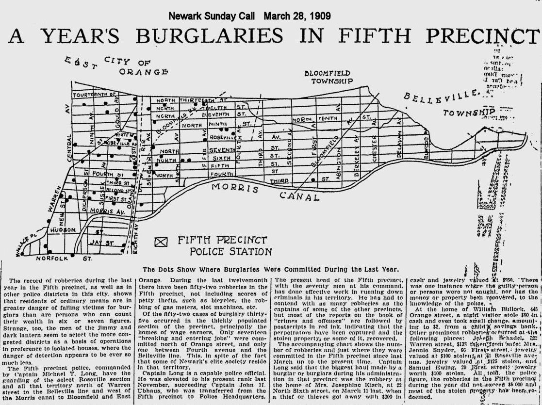 A Year's Burglaries in Fifth Precinct
March 28, 1909
