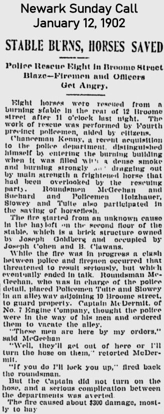 Stable Burns, Horses Saved
January 12, 1902
