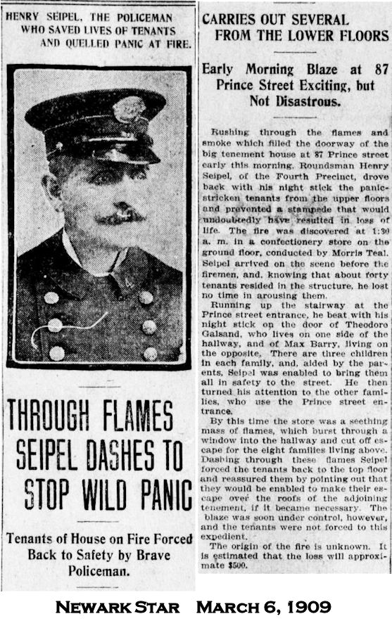 Through Flames Seipel Dashes to stop Wild Panic
Newark Star 1909
