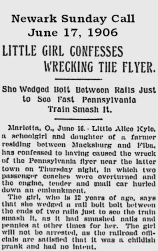 Little Girl Confesses Wrecking the Flyer
June 17, 1906
