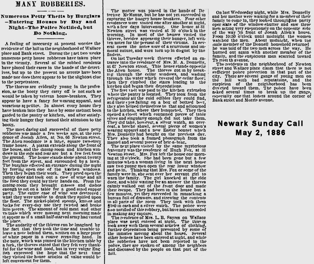 Many Robberies
May 2, 1886
Newark Sunday Call
