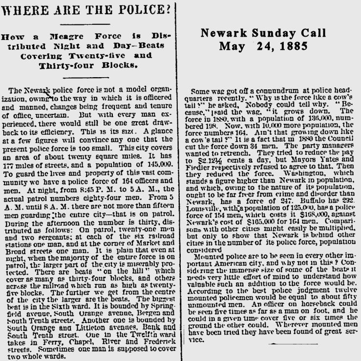 Where are the Police?
May 24, 1885
Newark Sunday Call
