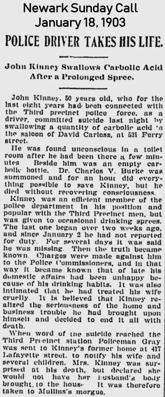 Police Driver Takes His Life
January 18, 1903
