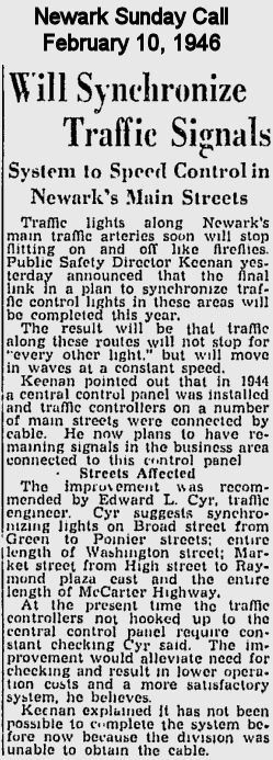 Will Synchronize Traffic Signals
February 10, 1946

