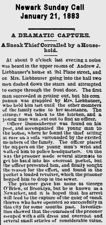 A Dramatic Capture
January 21, 1883
Newark Sunday Call
