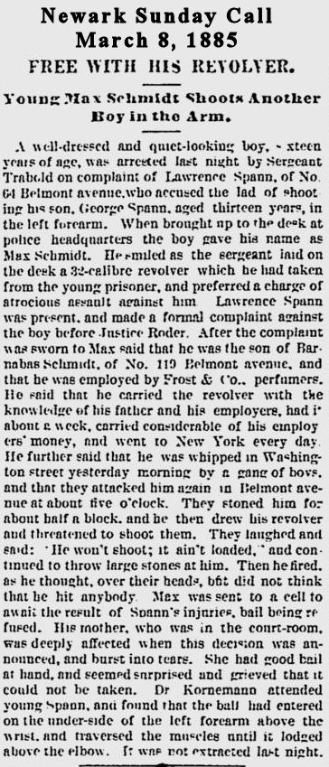 Free with His Revolver
March 8, 1885
Newark Sunday Call
